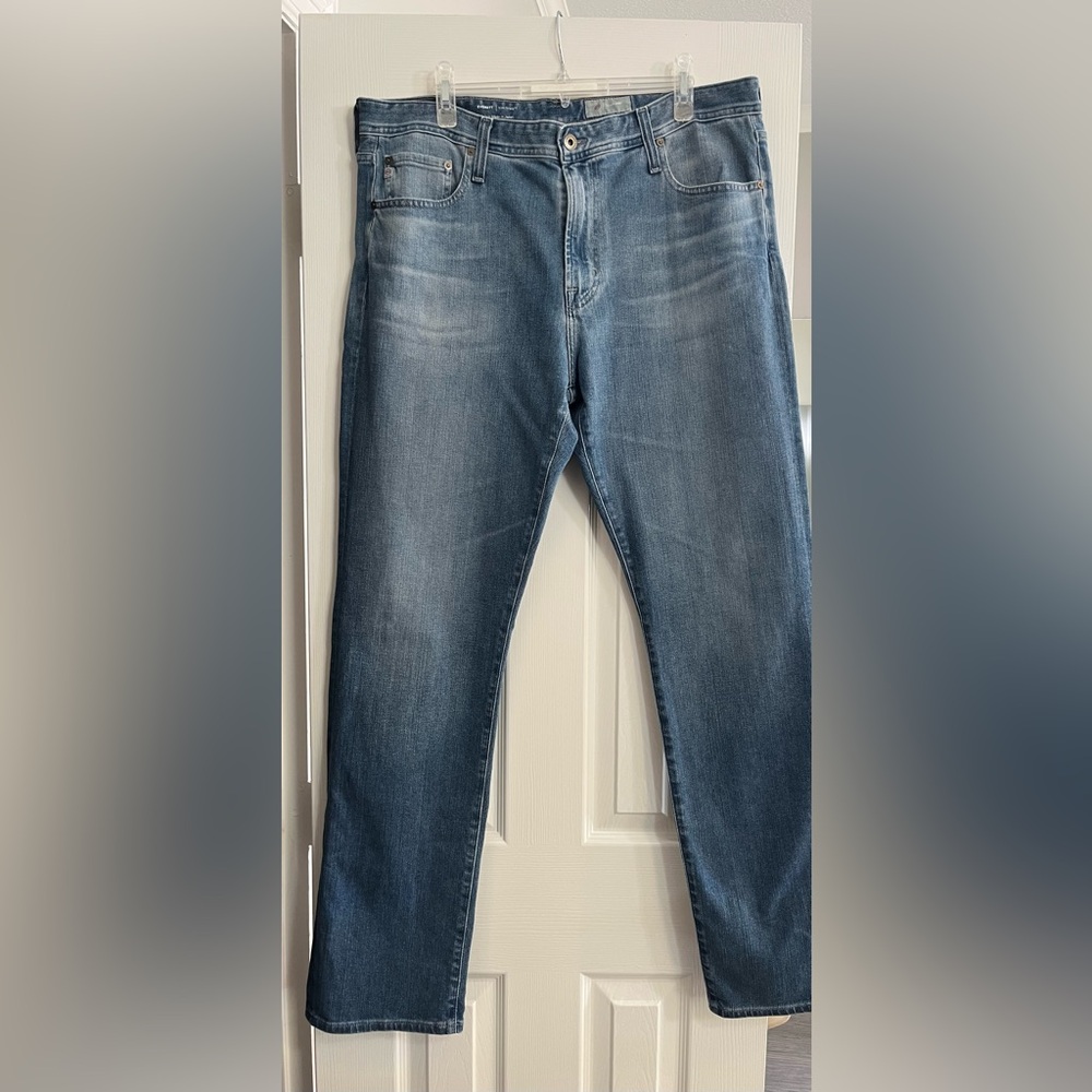 Ag Adriano Goldschmied Blue Everett Straight Jeans Denim 360 size 38x34